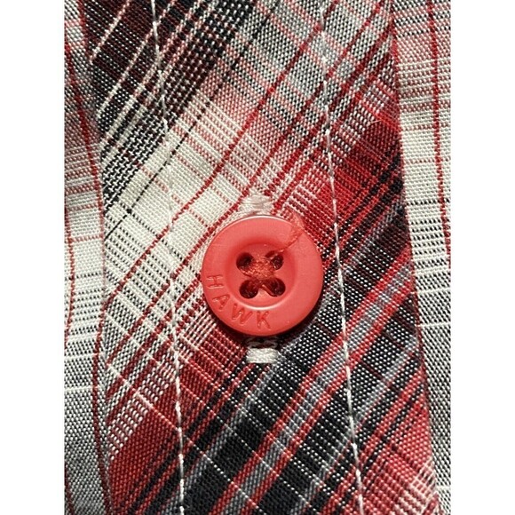 Tony Hawk Red Plaid Long Sleeve Button Down Shirt Boy's Size 7 - Picture 10 of 11